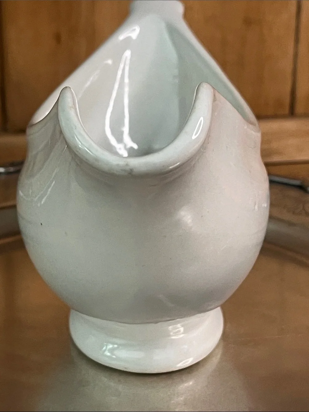 VTG-TEPCO U.S.A. China, White Ironstone,Gravy boat. (30’s-68’) Rare LionHead.
